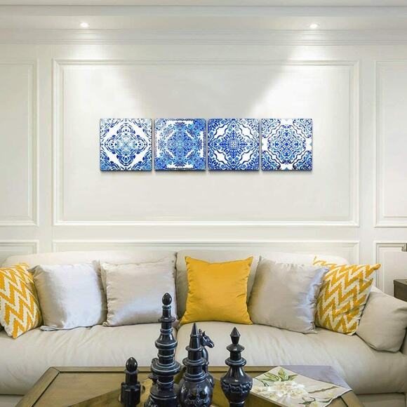 Modern Canvas Wall Art Print for Living Decor Bedroom Vintage Design 4 Pieces - Picture 6 of 9